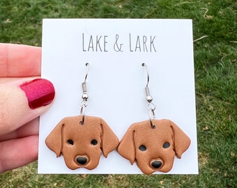 Vizsla Dog Earrings, Dog Mom Gift, Vizsla Dog Jewelry, Red Labrador Retriever Dog Gift