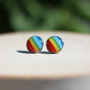 Rainbow Stud Earrings, Pride Earrings