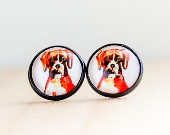 Boxer Dog Stud Earrings, Dog Mom Gift, Boxer Dog Gift for her