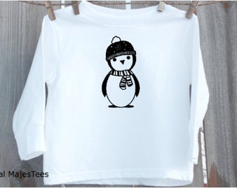 Winter Penguin Shirt, Kids Christmas Shirt, Toddler, Youth