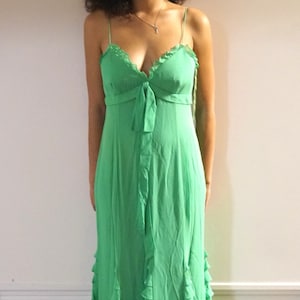 Kay Unger Floaty Ruffled Silk Chiffon Slip Dress, Layered Ruffled Cocktail Evening Gown