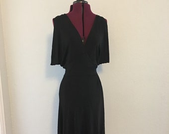 NOS Vintage Diane von Furstenberg Wrap Dress, DVF Viscose Spandex Wrap Around Dress, LBD