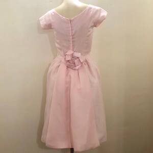 Vintage 60s Pink Satin Chiffon Bubble Dress: Madmen Style