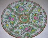 Antique Chinese Export Famille Rose Plate Birds Flowers Fruit