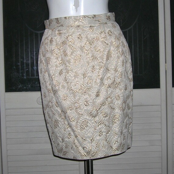 Vintage Couture Gold Lame Skirt Bustier Jacket Br… - image 10