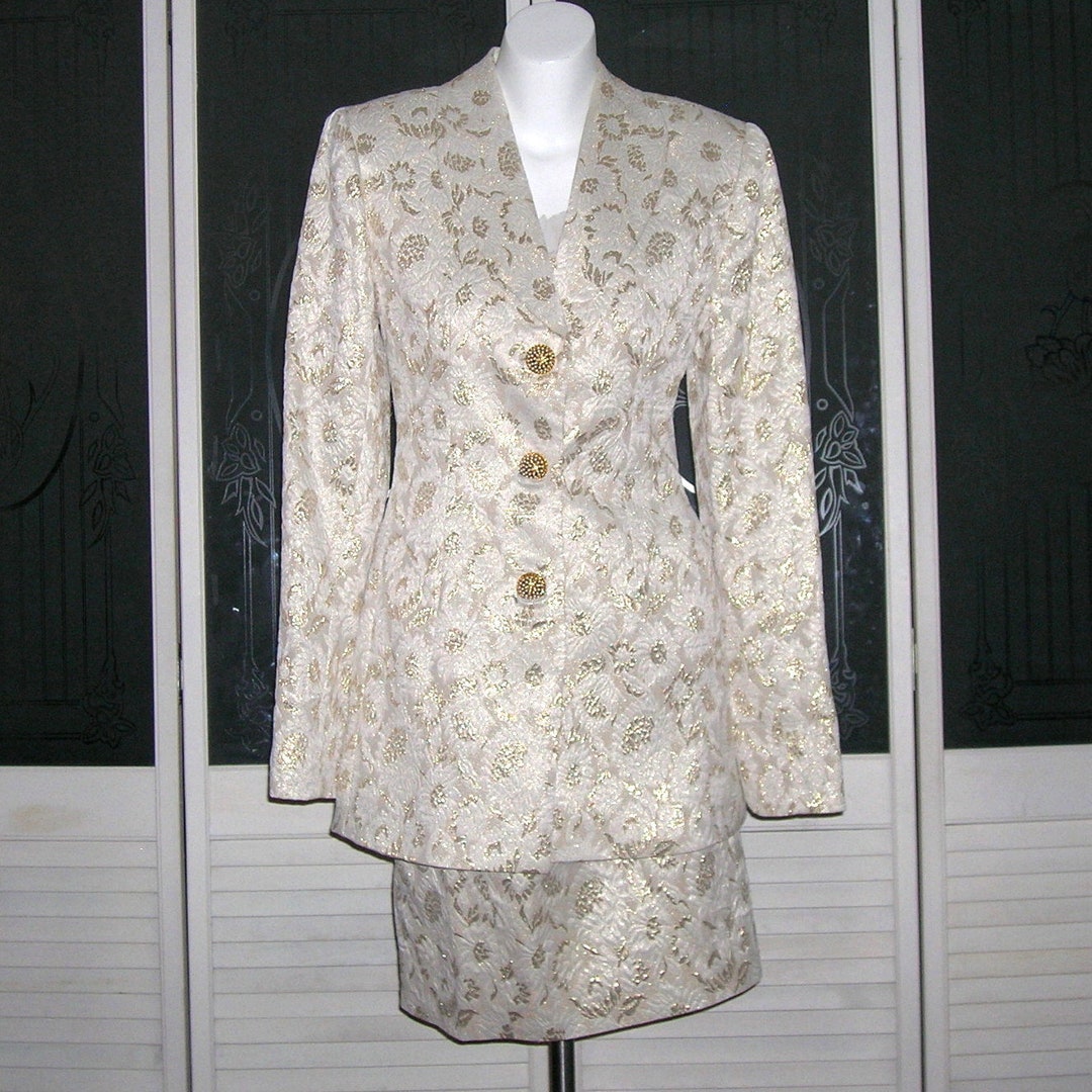 Vintage Couture Gold Lame Skirt Bustier Jacket Bridal Suit - Etsy