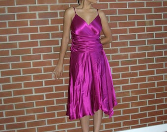 Vintage Papell Boutique Evening Silk Ruched Dress