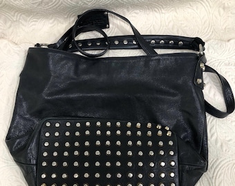 Studded Leather Crossbody Bag: Vintage Italian Convertible