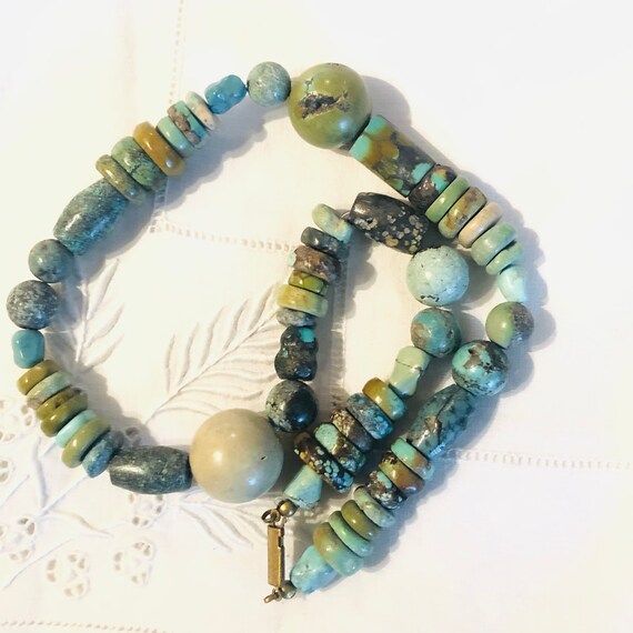 Vintage Chunky Sterling Turquoise Bead Choker Nec… - image 9