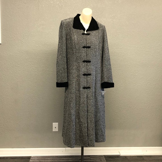 NOS Vintage 80s Elegant Victorian Coat Dress, Vic… - image 1