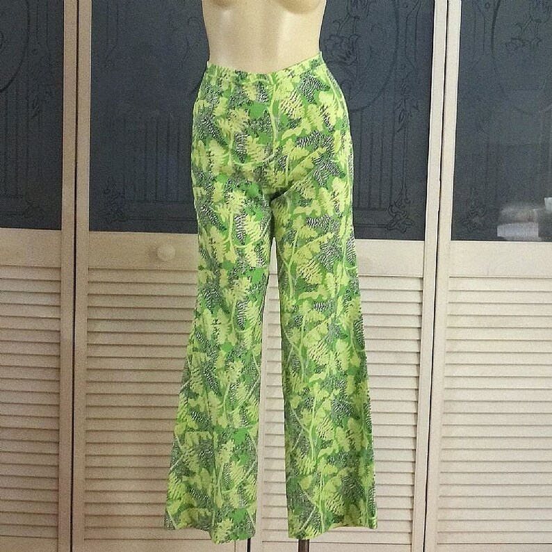 Wild Vintage 60s Lilly Pulitzer Green Leaf Pants Etsy