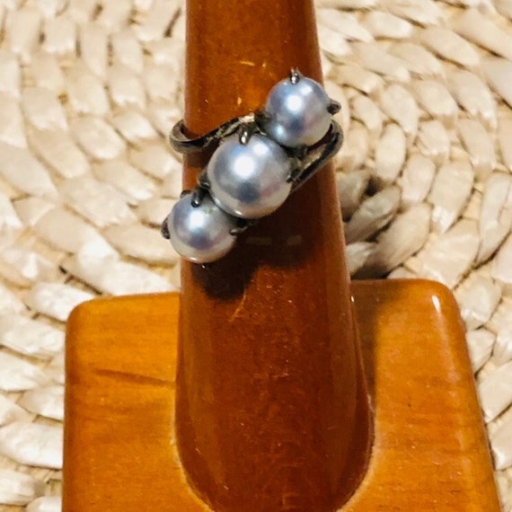 Antique Art Deco Cultured Pearl & Sterling Silver… - image 1
