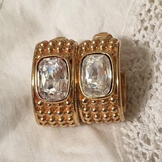 Vintage 80s Swarovski S.A.L. Rhinestone Earrings - image 1