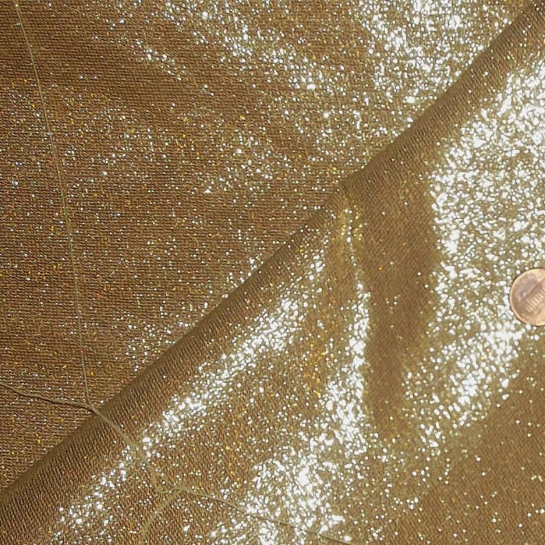 Vintage 50s Gold Bullion Lame' Couture Metallic Fabric Stretch Lurex