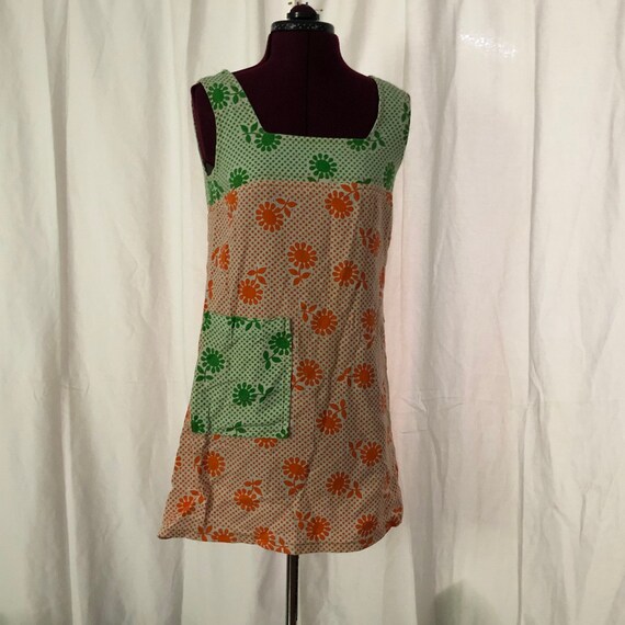 green orange dress