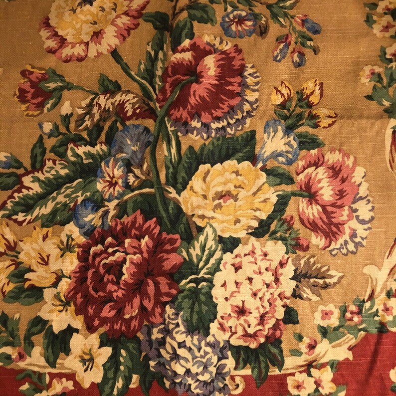 Vintage P. Kaufman Aubusson Style Cotton Decorator Fabric Upholstery