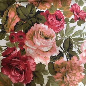 Vintage 50s Floral Curtain Drapery Pillow Fabric Rayon Acetate