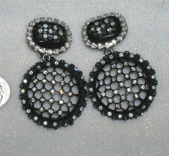 Vintage 80s Glam Rhinestone Runway Doorknocker Sta