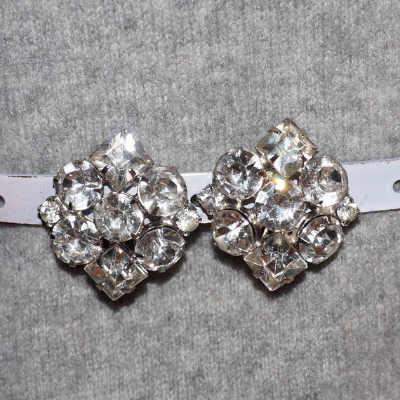 Vintage Trifari 40s Prong Set Rhinestone Bridal E… - image 2