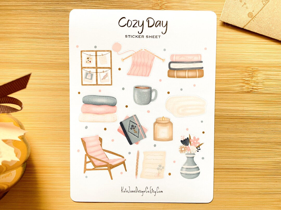 Cozy Day Sticker Sheet Bullet Journal Sticker Sheets Planner - Etsy