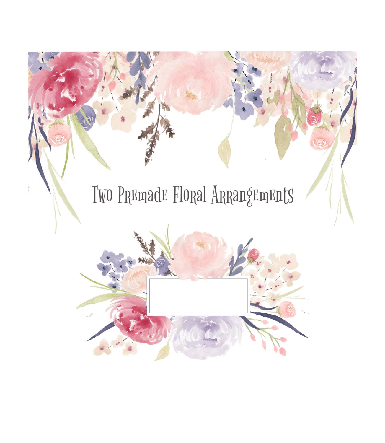 Watercolor Floral clipart Bouquet clipart Flower | Etsy