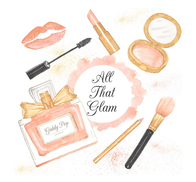 Watercolor Makeup clipart cosmetic clipart Fashion | Etsy Watercolor Makeup clipart cosmetic clipart Fashion | Etsy