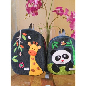 Sac pour tout-petit fait main, cartable pour tout-petit, sac pour enfants d'âge préscolaire, sac à dos fait main pour enfants, sac à dos, sac panda, sac dinosaure, sac girafe, sac à dos animal