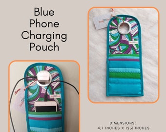 Patchwork Handy Ladetasche-Wand Ladestation-Handy Fall-Denim Handy Ladestation-Hänge Handy Halter-Quilt Handy Halter
