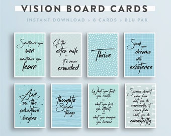 Vision Board Quote Cards 4 Quote Print Vision Board Kit Etsy
