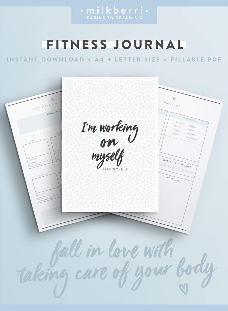 Fitness Goal Kit Health Fitness Journal. Goal Setting. Daily Etsy