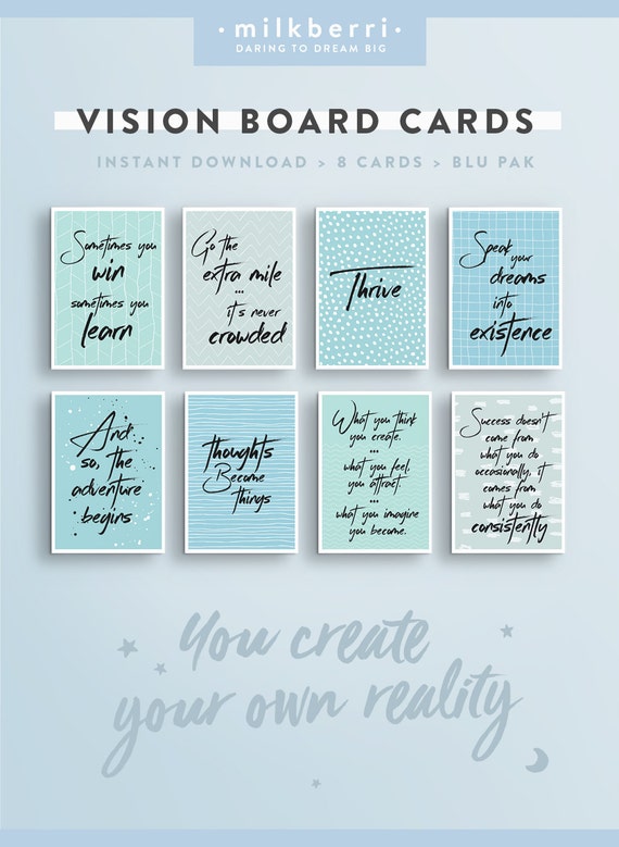 Vision Board Quote Cards 1 Quote Print. Vision Board Kit. | Etsy