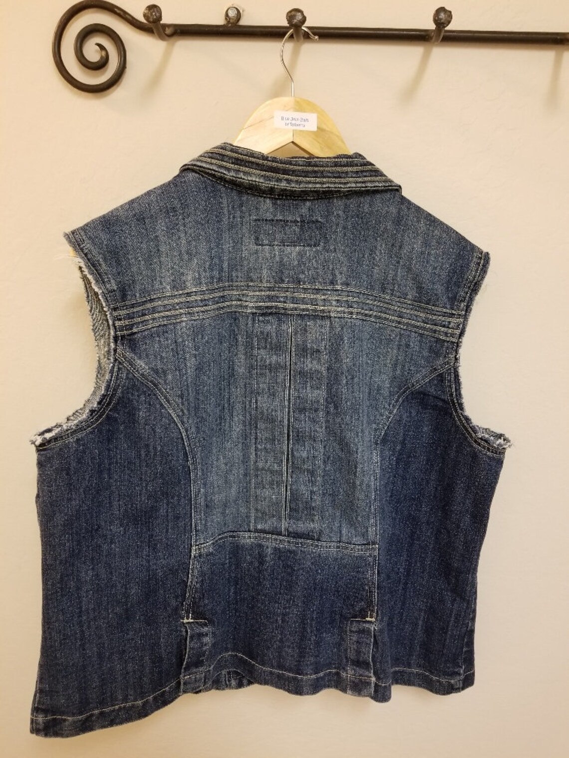 Ladies Denim Vest Size 18/20 Women Faded fabric with Etsy