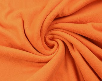 Sport fleece, microfleece, hat fleece fabric, pleasantly soft, solid color in light orange, from 0.5 m (10.00/meter)