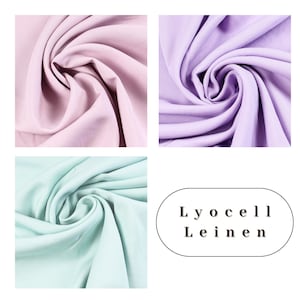 Lyocell linen fabric Runa in various pastel colors from 0.5 m (22.00/meter)