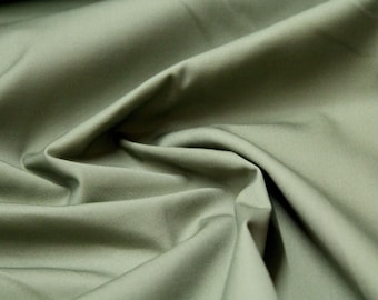 Fine gabardine clothing fabric in khaki green from 0.5 m (9.50/meter)
