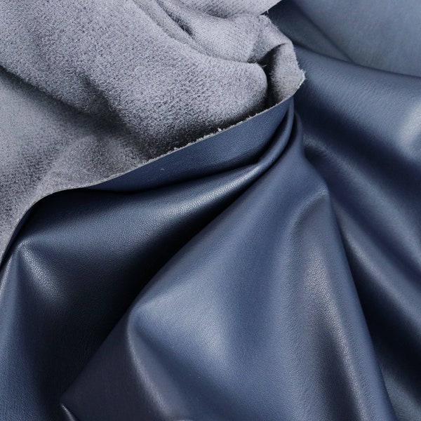 Tissu d'habillement en daim imitation cuir bleu marine à partir de 0,5 m (19,00/mètre)
