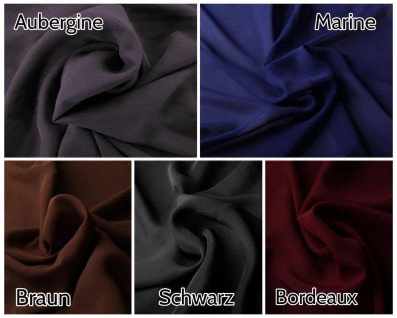 Chiffon Stoffe uni als Meterware, weich fallend, transparent, durchscheinend in 40 verschiedenen Farben 5,29/m zdjęcie 9