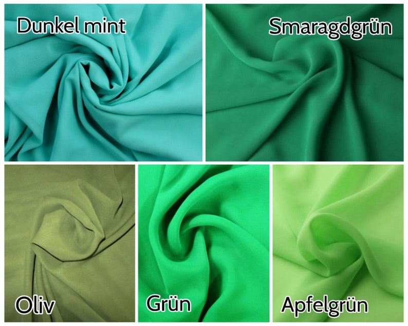 Chiffon Stoffe uni als Meterware, weich fallend, transparent, durchscheinend in 40 verschiedenen Farben 5,29/m zdjęcie 6