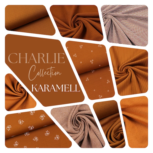 Stoff Kollektion CHARLIE in der Farbe Karamell ab 0,5m