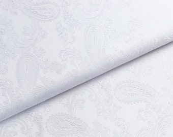 Doublure motif cachemire noble en blanc à partir de 0,5 m (8,50/mètre)
