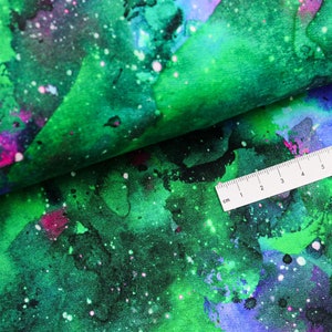 Summer sweat fabric French Terry watercolor brush splash watercolor green from 0.5 m 20.00 m image 2