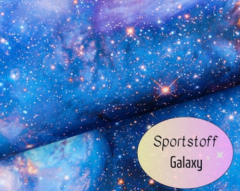 Tissu de sport Sportswear Franzi Galaxy bleu bleu clair à partir de 0,5 m (18,00/mètre)