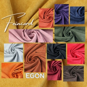 Babycord fabric EGON Cord 21 Wales in various colors from 0.5 m (12.98/meter)