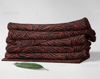 Tissu jersey coton Felina tiger stripe noir Terra de 0,5 m (13,90/mètre)