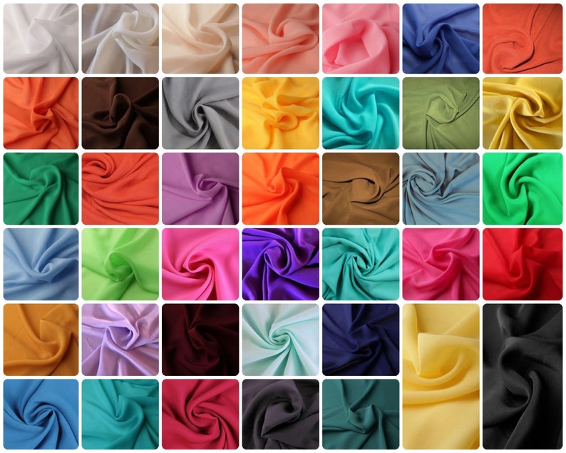 Plain chiffon fabrics sold by the meter, softly falling, transparent, translucent in 40 different colors 5.29/meter image 10