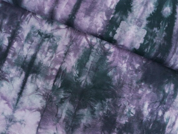 Sommersweat French Terry Stoff Batik Java Tie & Dye Brushed in Schwarz Grau Lila ab 0,5m (19,50/m)