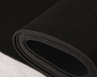 Craft felt plate, stable, 3-4 mm thick, in black from 0.5 m (8.50/meter)