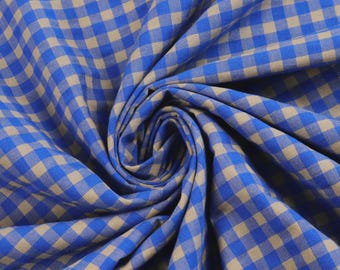 Seersucker Check Breeze BLUE NATURAL from 0.5 m (17.00/meter)