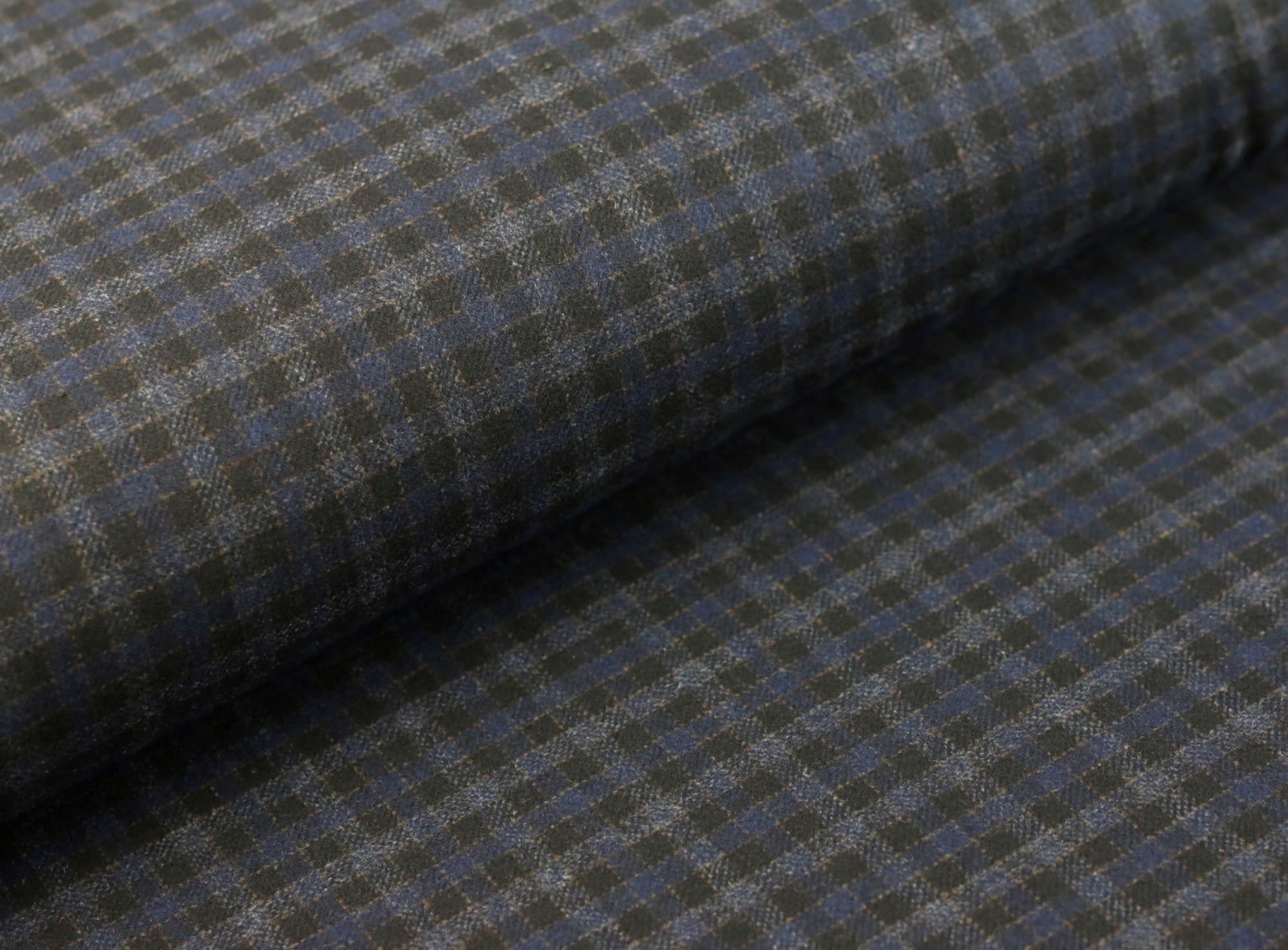 【EDIT CLOTHING】 Check wool marine coat Jackets Unisex REEFERS BONDED WOOL Mid BLUE MARINE - GENOA MCT