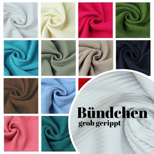 Hipster cuff fabric coarsely ribbed 60 cm (tube) in various colors from 0.5 m (16.00/meter)